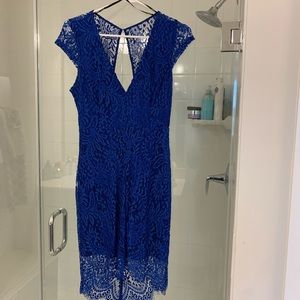 True Blue Lace Cut-out Dress (Size Small) (Brand: Nikibiki)